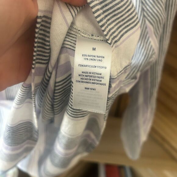 Splendid Women’s Striped Shirt - Blue, White, Purple - Picture 4 of 5